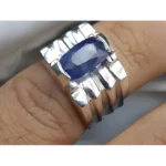 Cushion Cut Men Sapphire Band Real Sterling Silver Buy Now