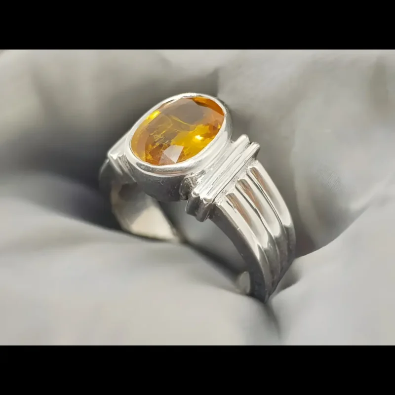 Ceylon Yellow Sapphire Ring Mens Sri lanka Sapphire