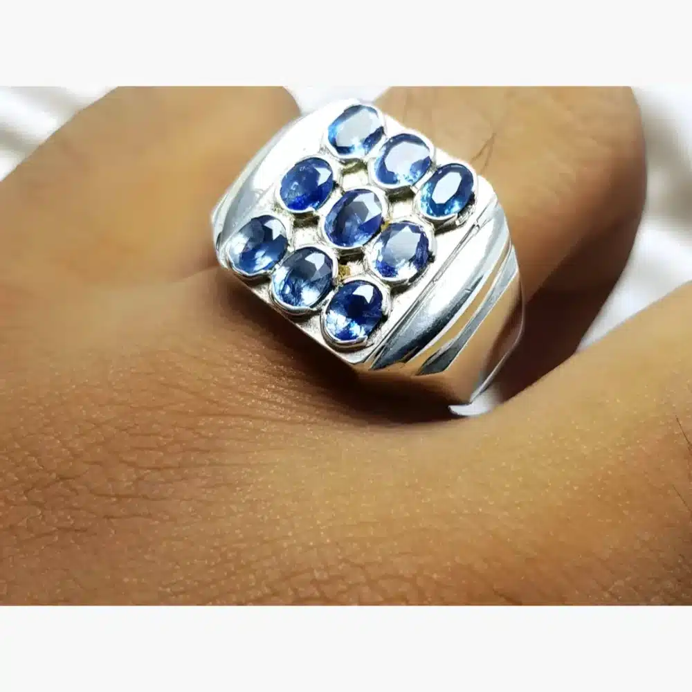 Multi Stone Ceylon Sapphire Rings Handcrafted Bands