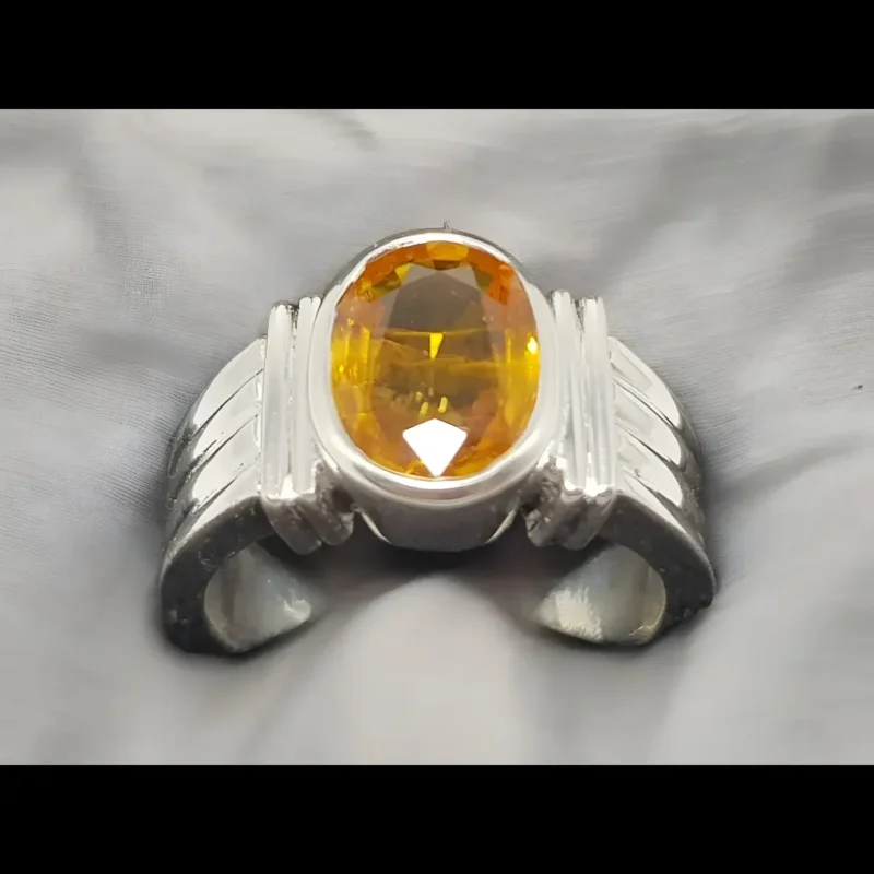 Ceylon Yellow Sapphire Ring Mens Sri lanka Sapphire