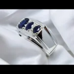 Sapphire Band For Men Real Sterling Silver 925 Neelam Rings