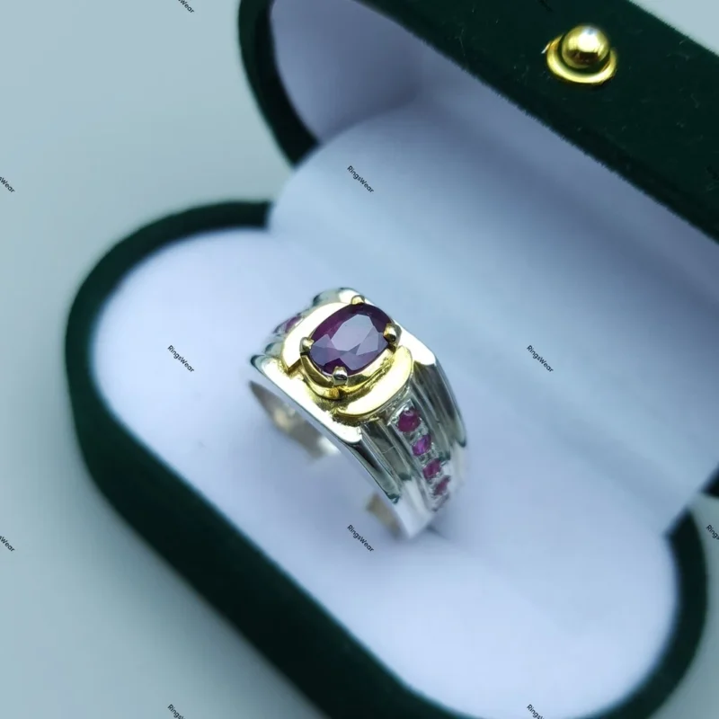 Real Pigeon Blood Ruby Ring Mens Natural Yaqoot Ring