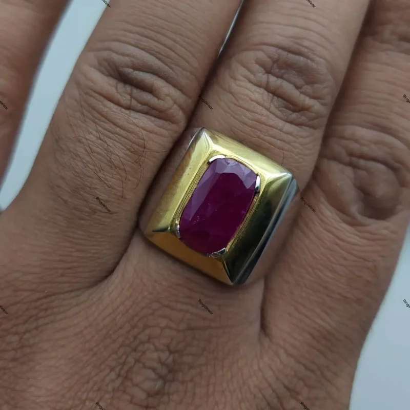 Unheated Ruby Ring Natural Ruby Ring Men's Ring
