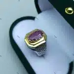natural ruby stone ring gold plated