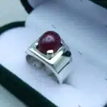 Shop this genuine natural cabochon ruby ring set in sterling silver. A big real ruby gemstone ring with classic cut — ships from USA.