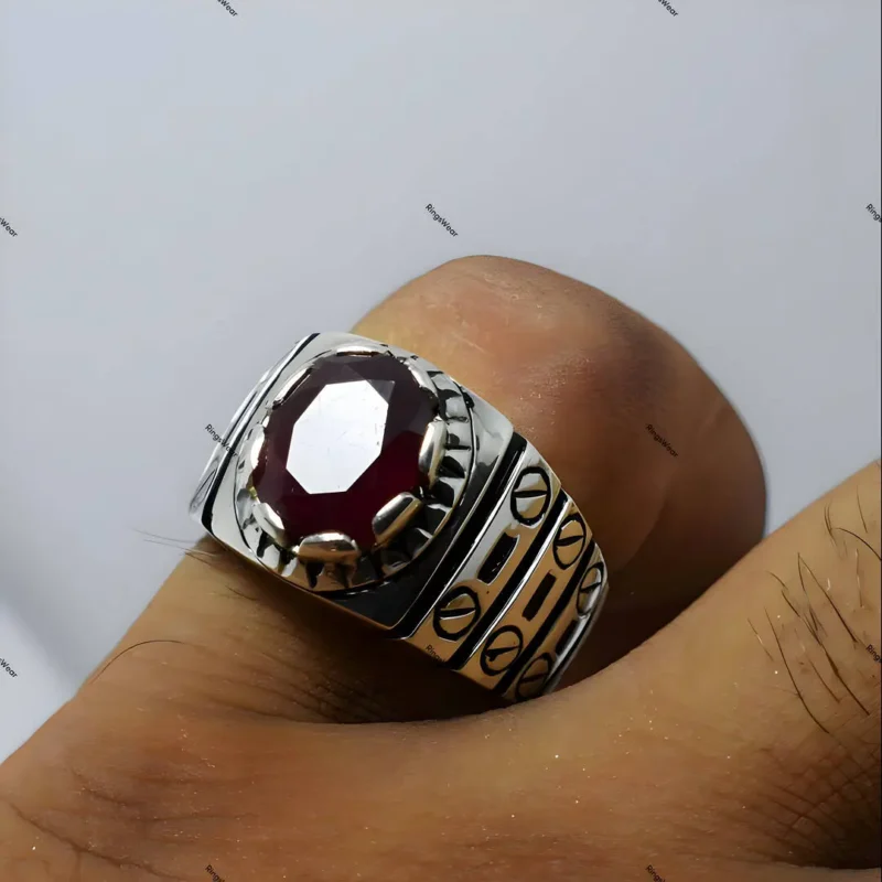 Handmade Natural Ruby Ring Tanzanian Ruby Stone