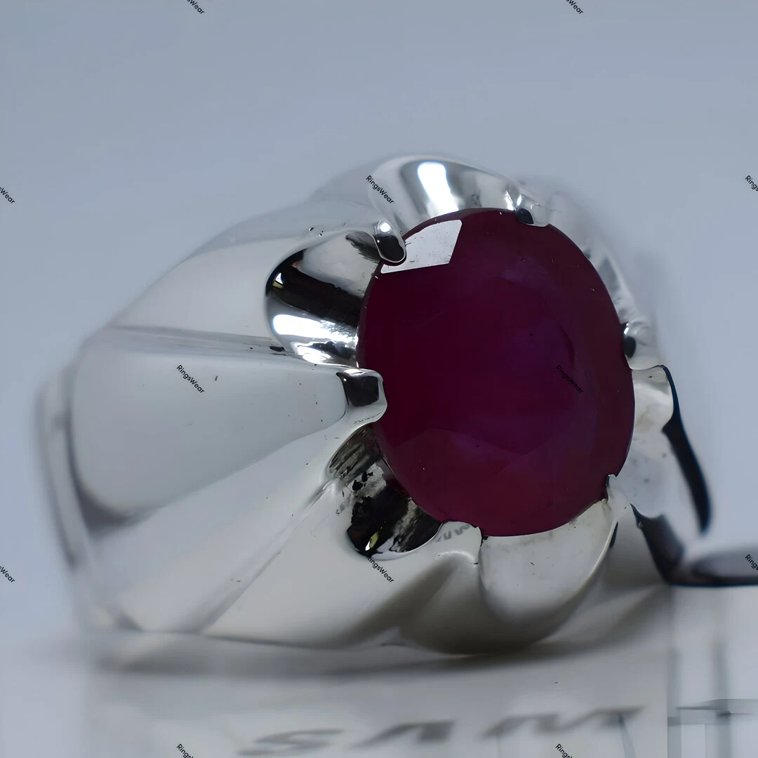 Dark Pigeon Blood Red Ruby Ring Men's Yaqoot Ring