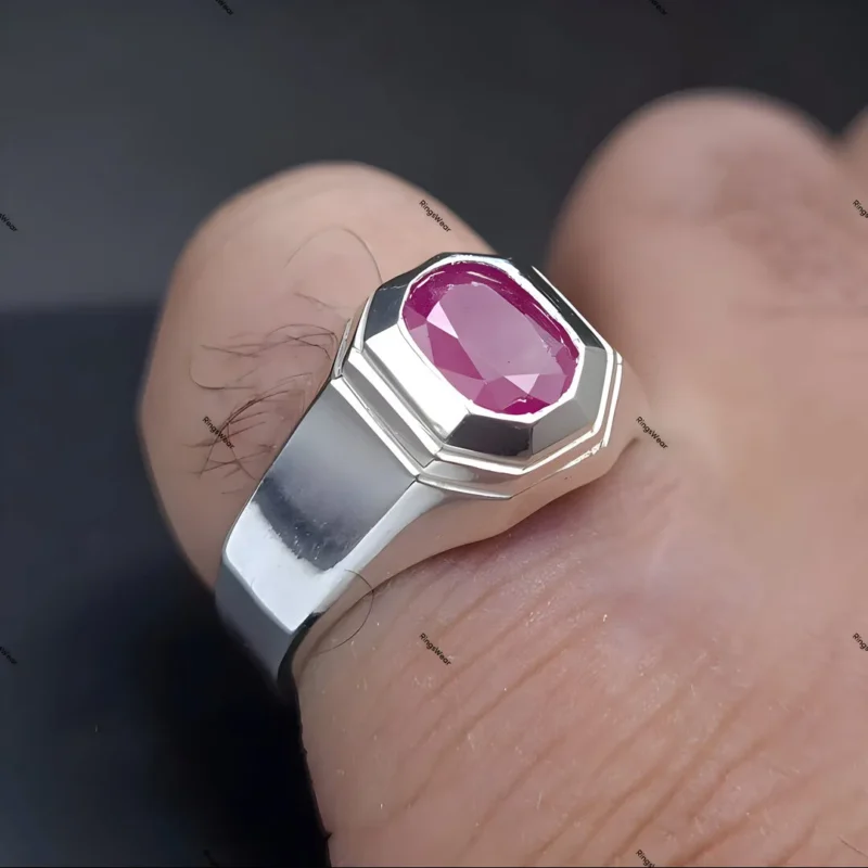 Natural Ruby Ring Real Yaqoot Red Ruby Stone