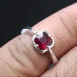 Square Ruby Ring Men's Ring Yaqoot Ring Red Ruby