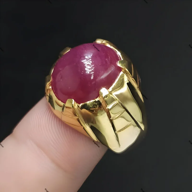 14k Gold Ruby Ring Natural Big Ruby Stone Ring Gold