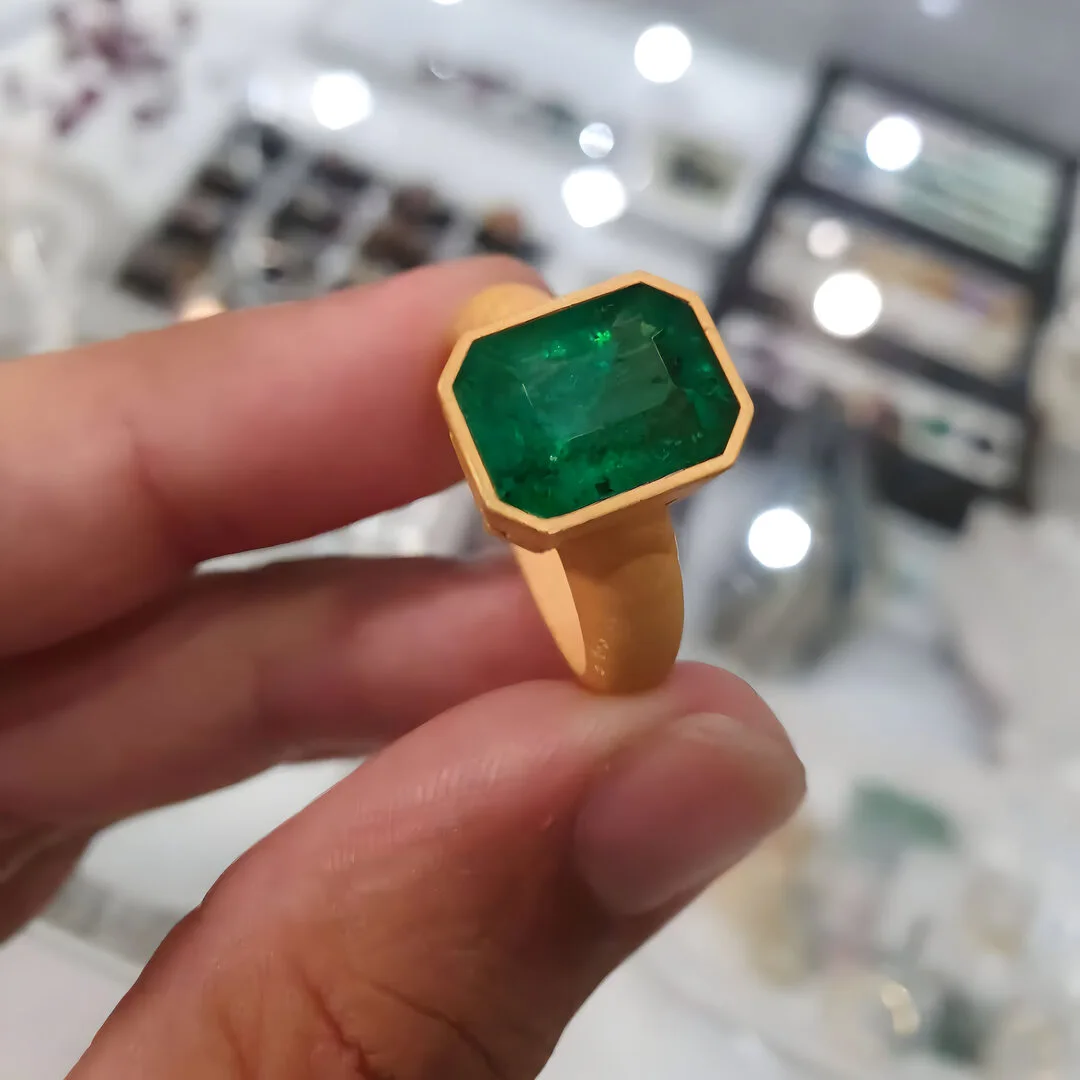 Afghan Emerald Rings 22k Yellow Gold Shop Now