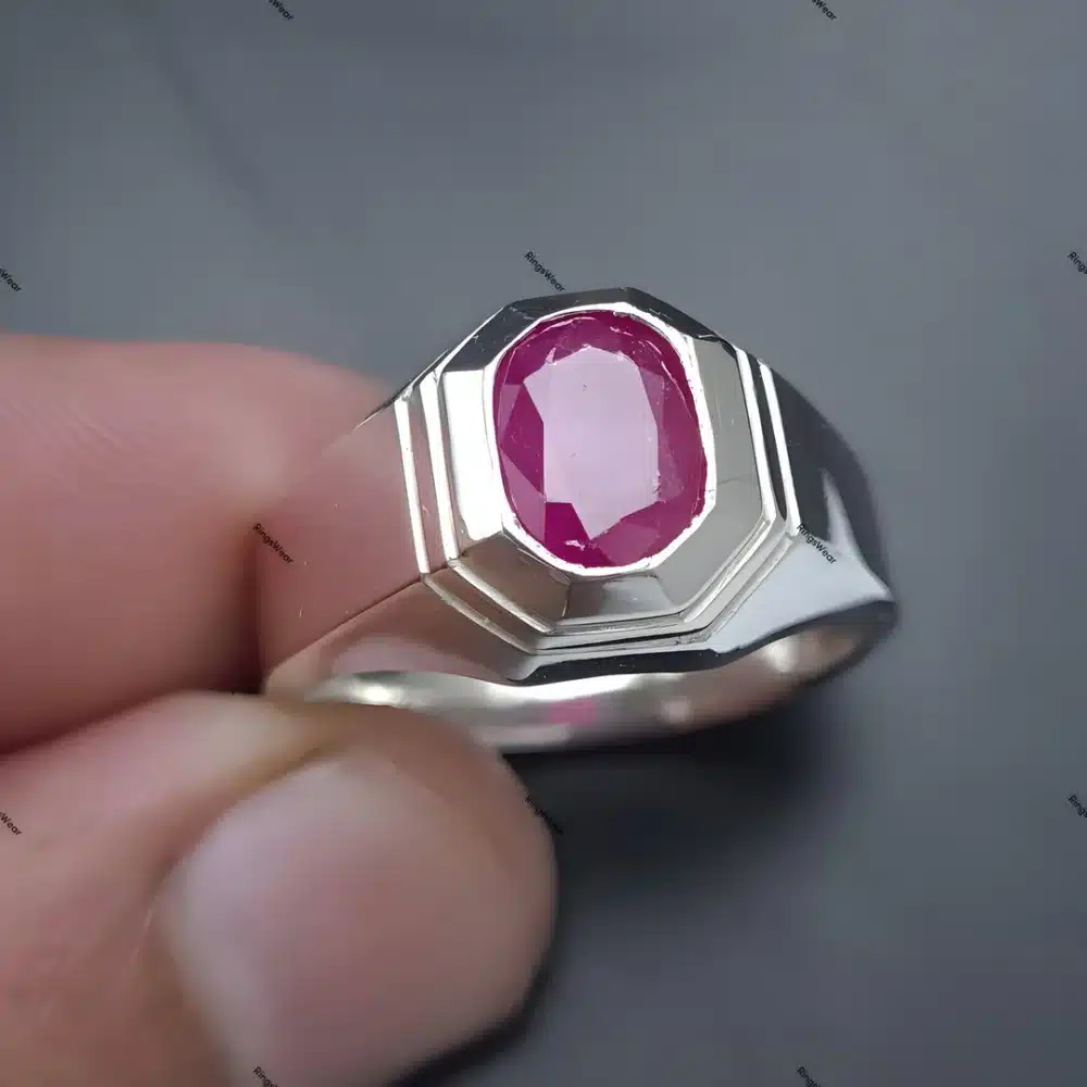 Natural Yaqoot Ruby Ring Real Red Ruby Stone