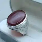 dark red aqeeq ring
