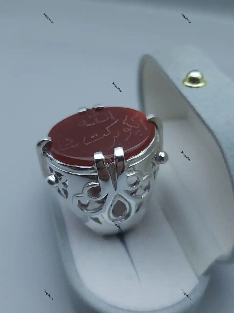 Devil Wears Prada Ring Red Carnelian Aqeeq Sterling Silver 5 Stanley Tucci003Ring Compressed