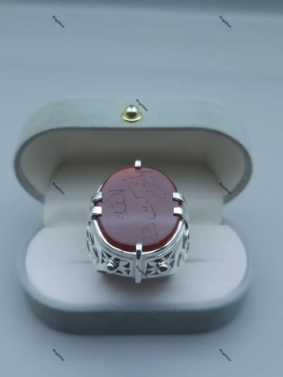 Devil Wears Prada Ring Red Carnelian Aqeeq Sterling Silver 6 Stanley Tucci008Ring Compressed