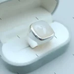 engraved white aqeeq ring mens