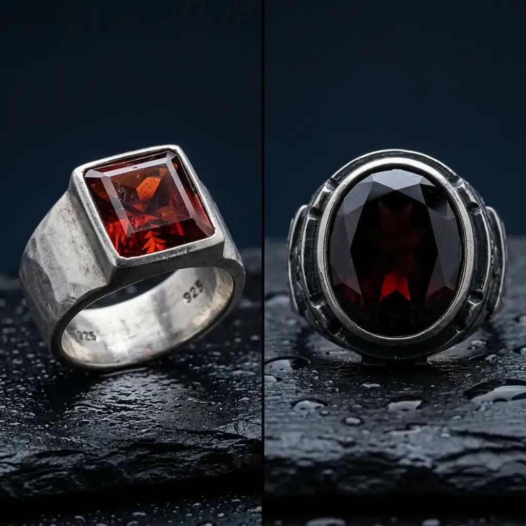 Garnet Men's Ring