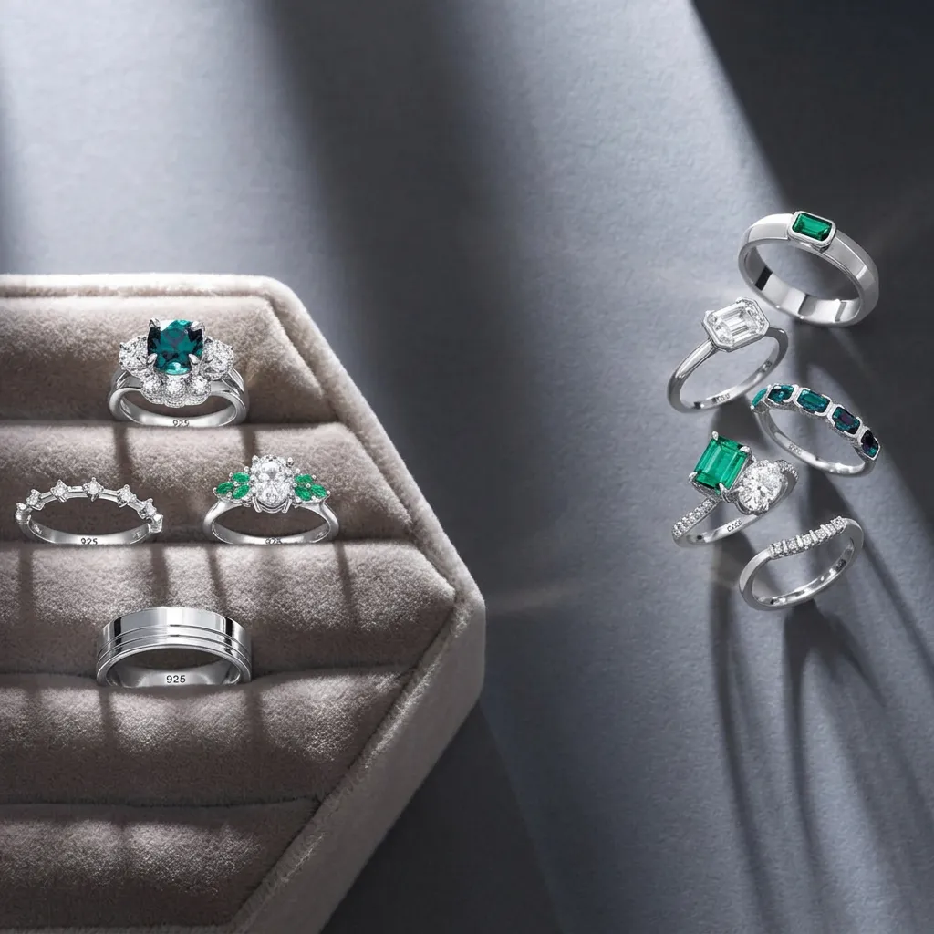 real gemstone rings in 925 silver