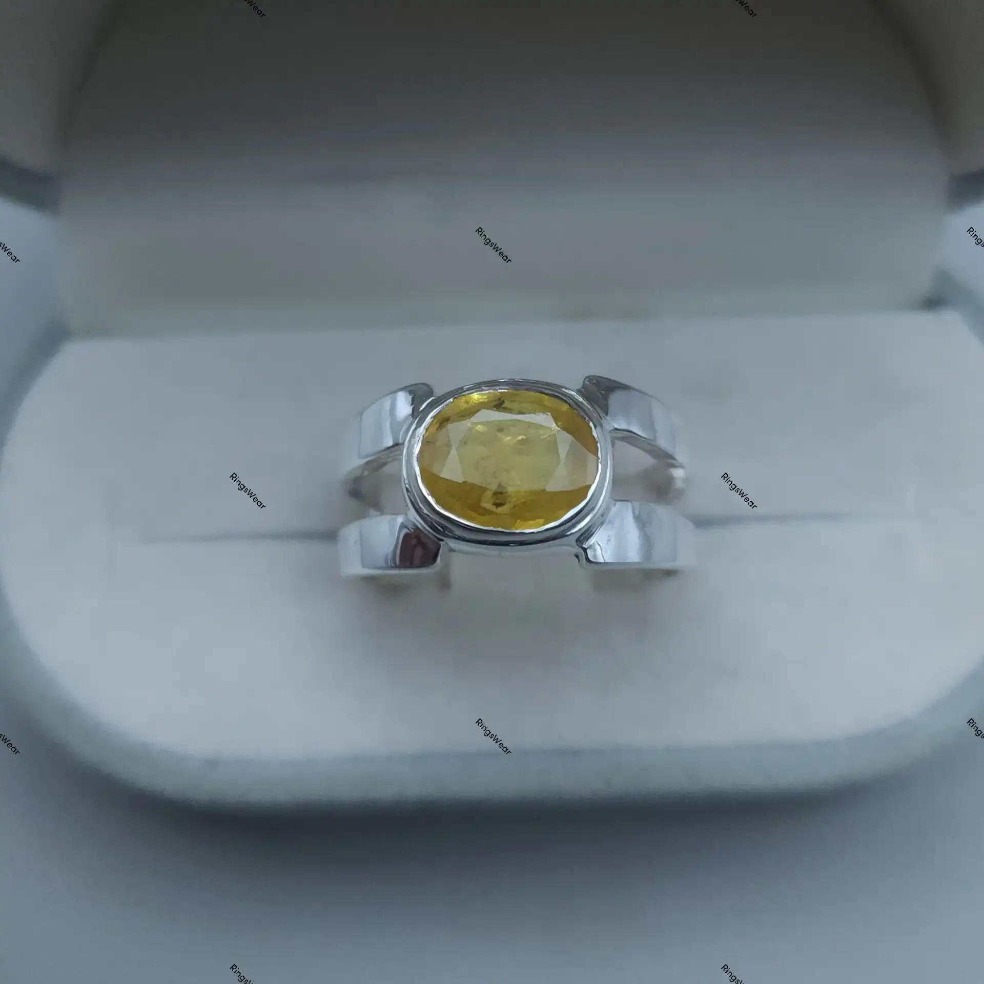 Antique Yellow Sapphire Ring For Men In 925 Sterling Silver 2 Antique Yellow Sapphire Ring