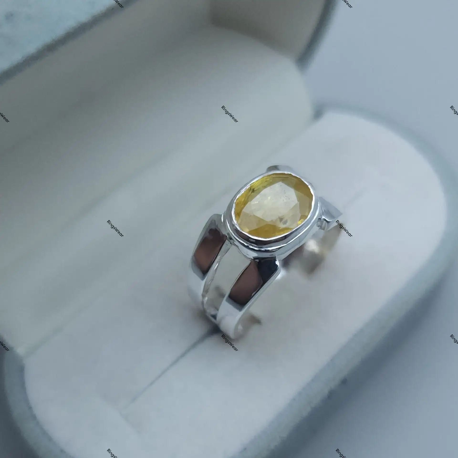 Antique Yellow Sapphire Ring For Men In 925 Sterling Silver 4 Antique Yellow Sapphire Ring
