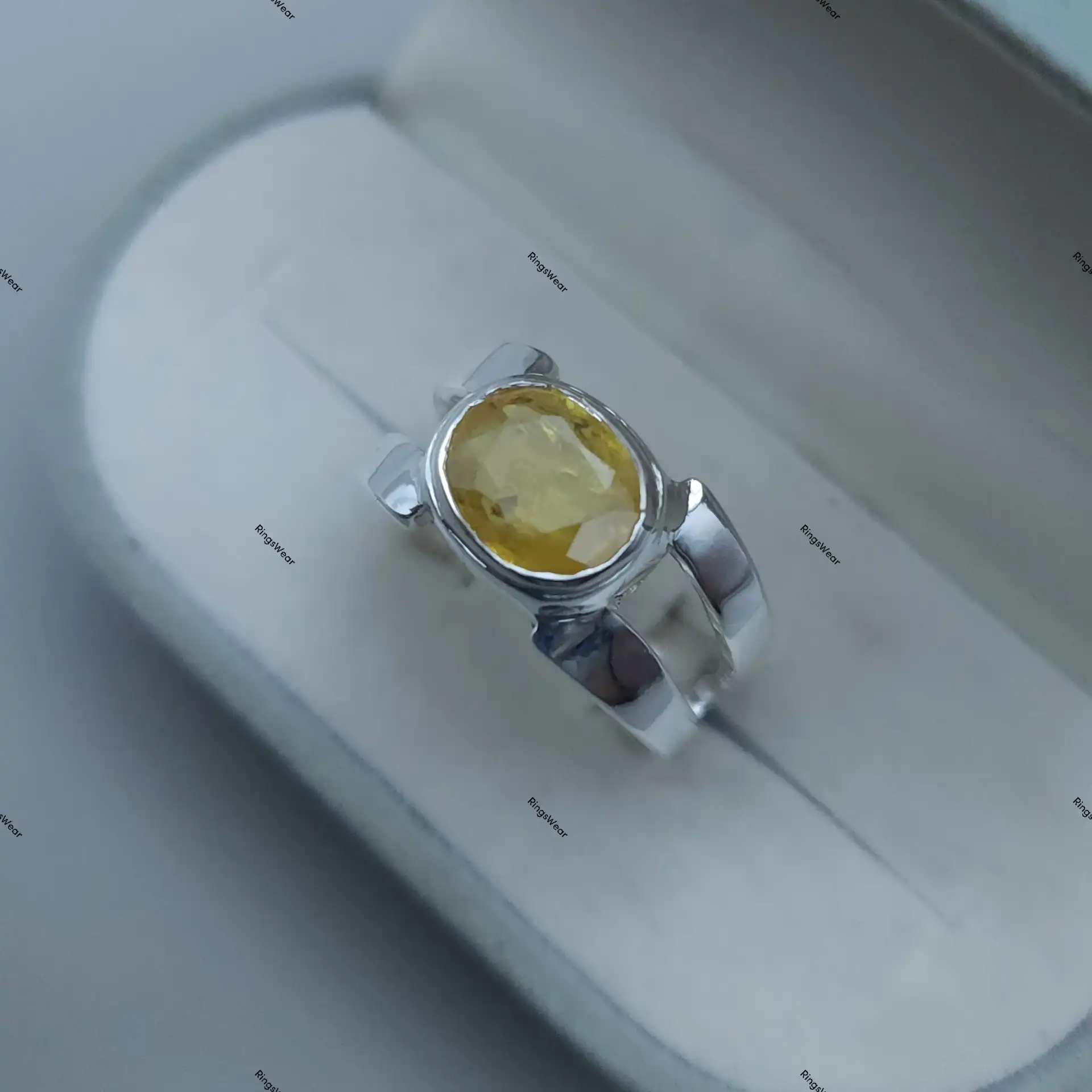 Antique Yellow Sapphire Ring For Men In 925 Sterling Silver 5 Antique Yellow Sapphire Ring