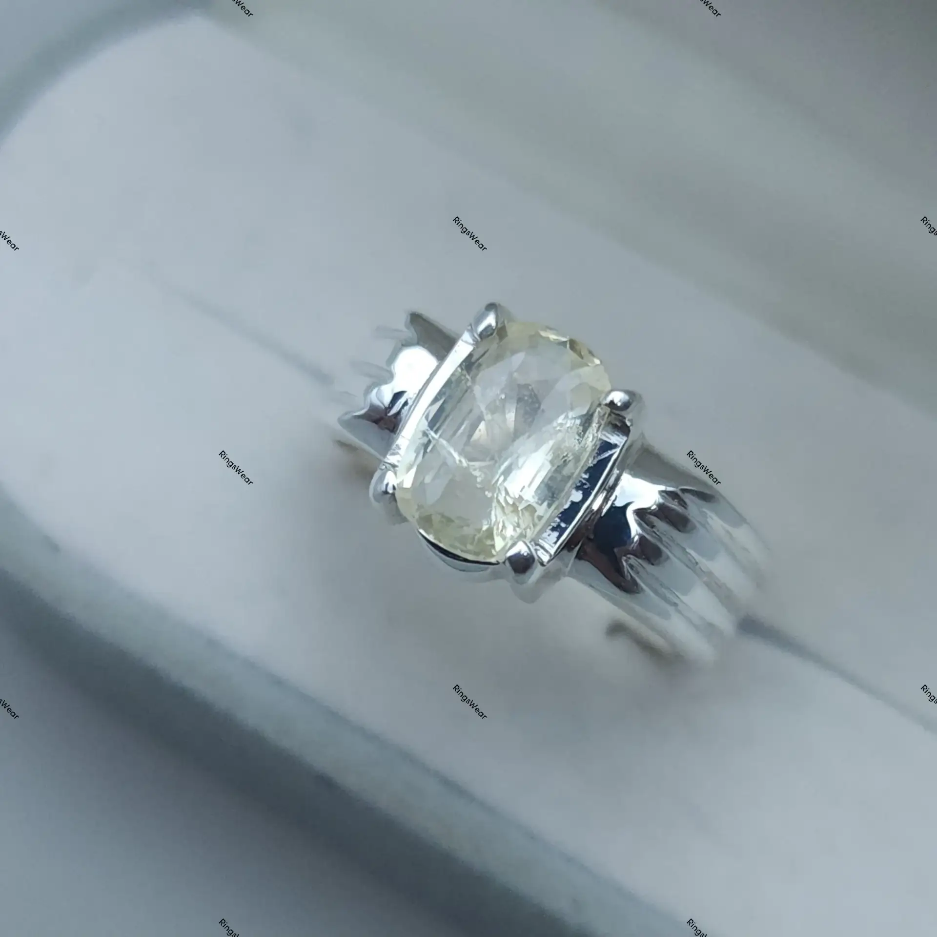 Pale Yellow Sapphire Engagement Ring In 925 Sterling Silver 5 Pale Yellow Sapphire Engagement Ring