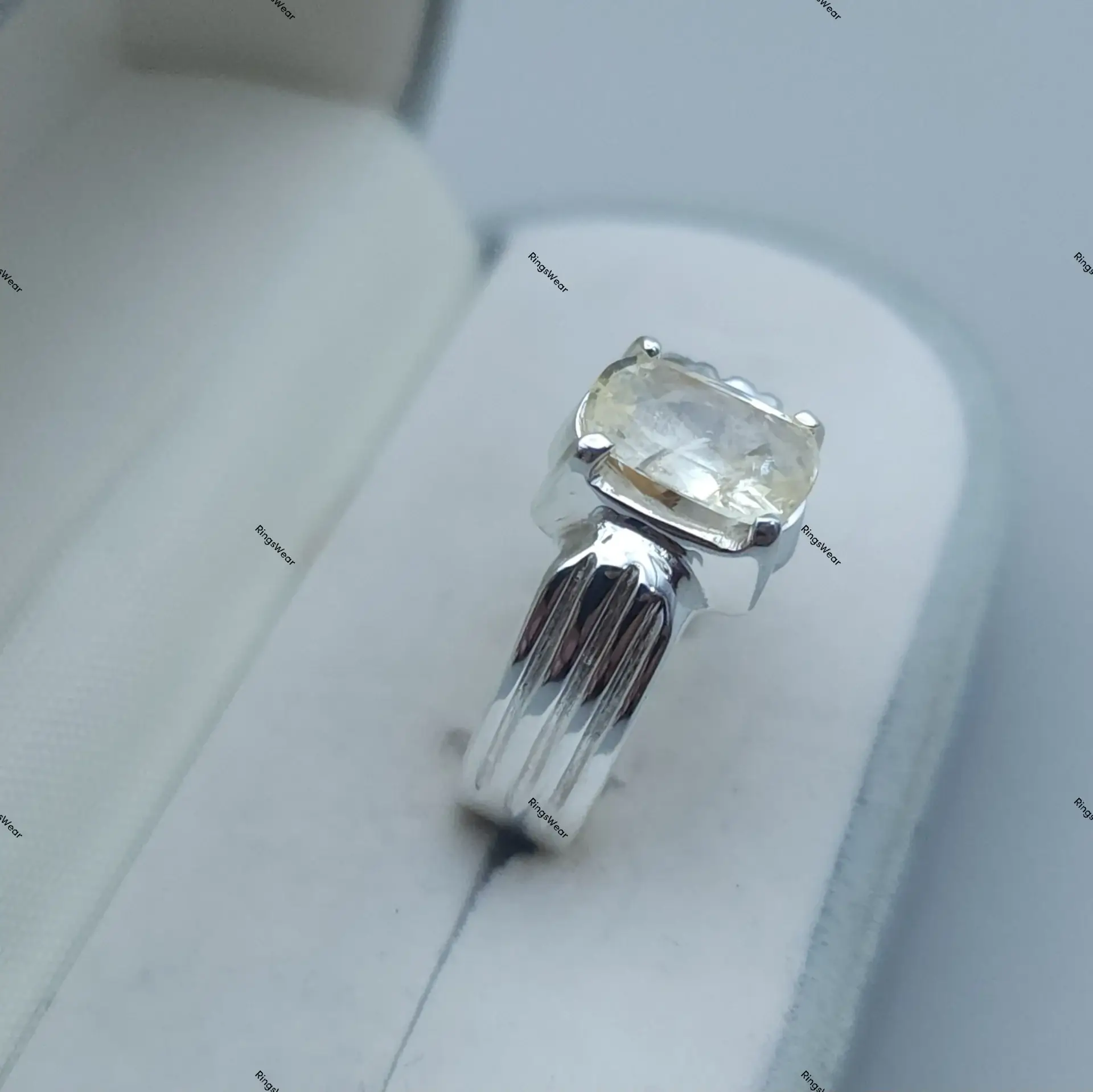 Pale Yellow Sapphire Engagement Ring In 925 Sterling Silver 4 Pale Yellow Sapphire Engagement Ring