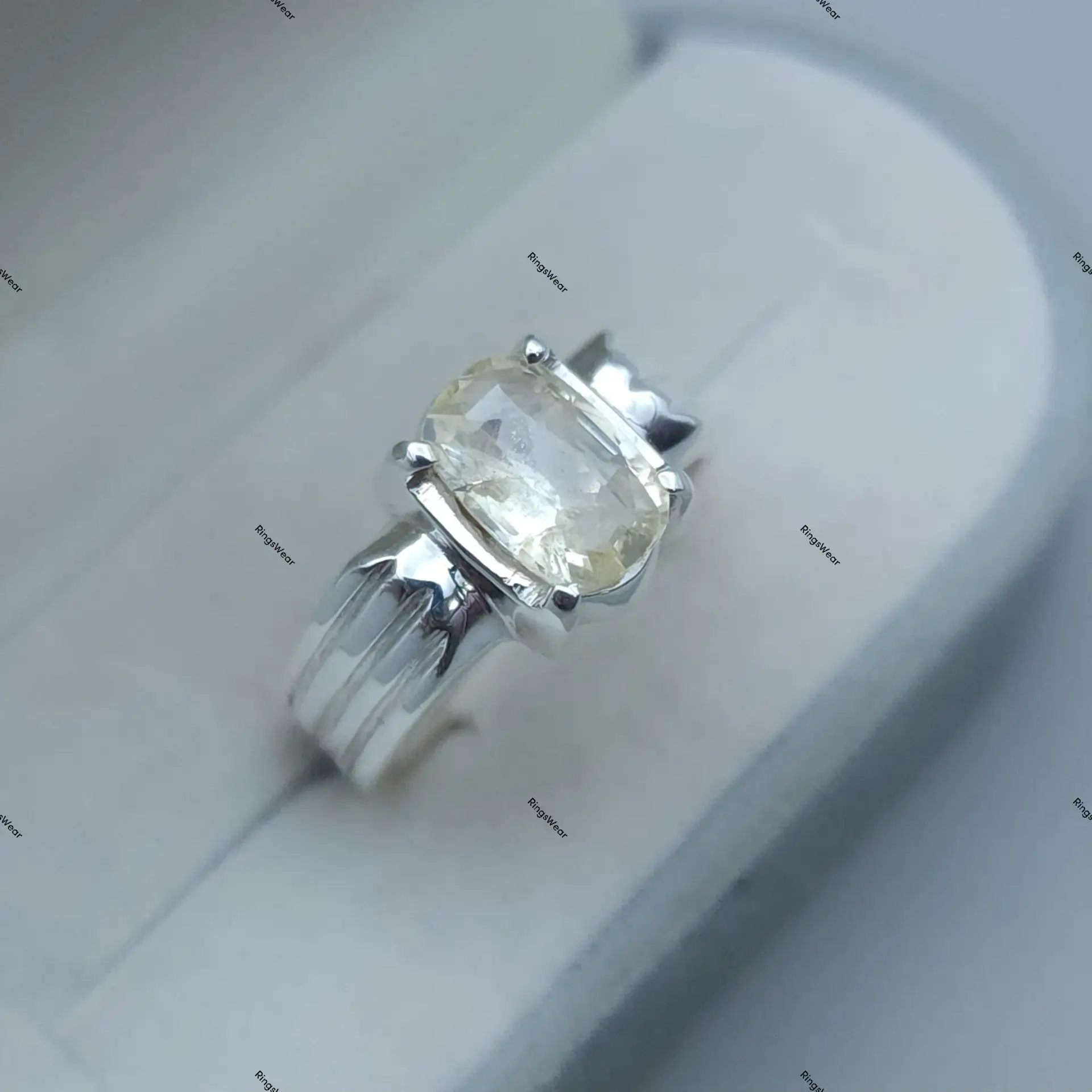 Pale Yellow Sapphire Engagement Ring In 925 Sterling Silver 1 Pale Yellow Sapphire Engagement Ring