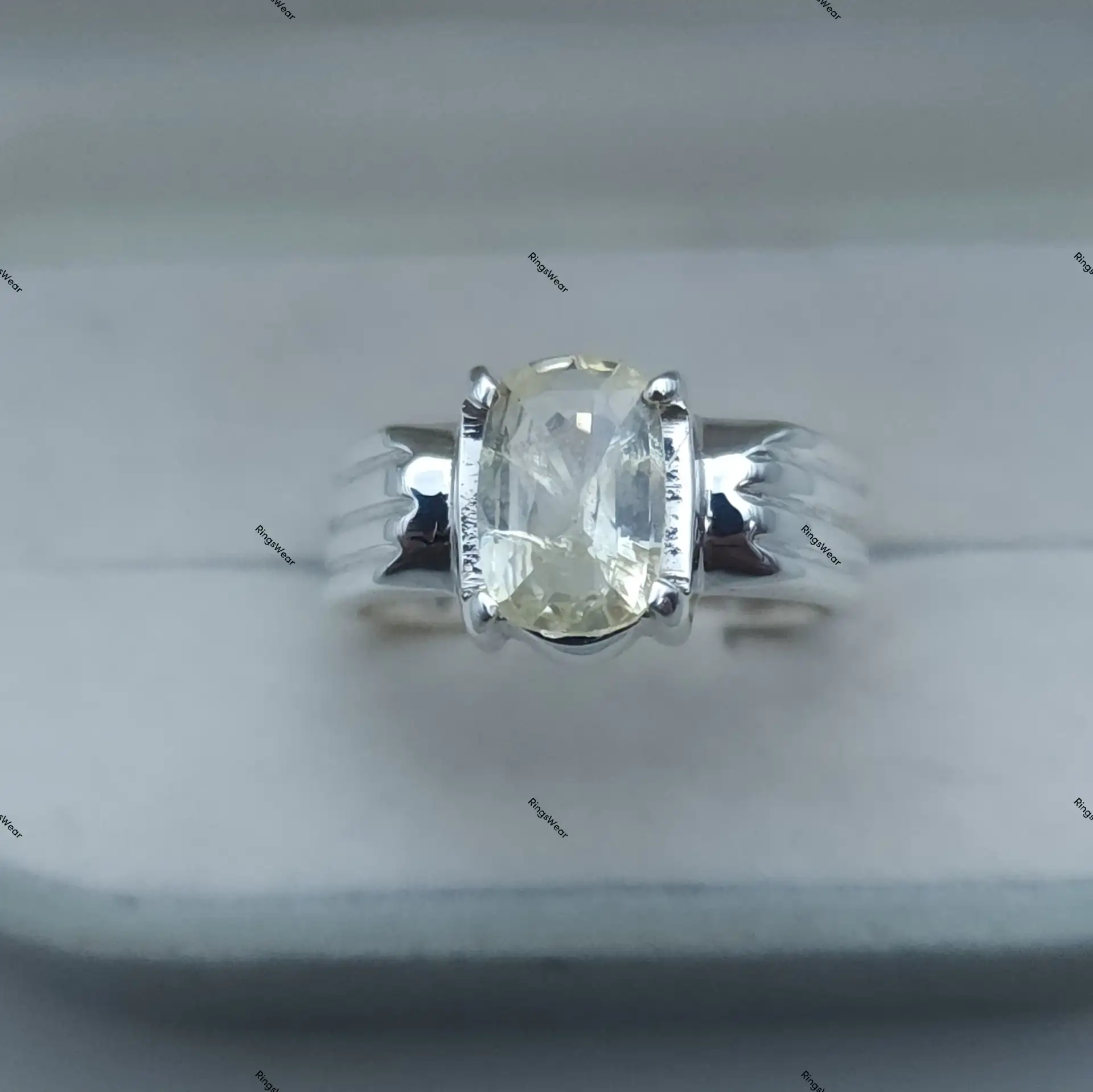 Pale Yellow Sapphire Engagement Ring In 925 Sterling Silver 3 Pale Yellow Sapphire Engagement Ring