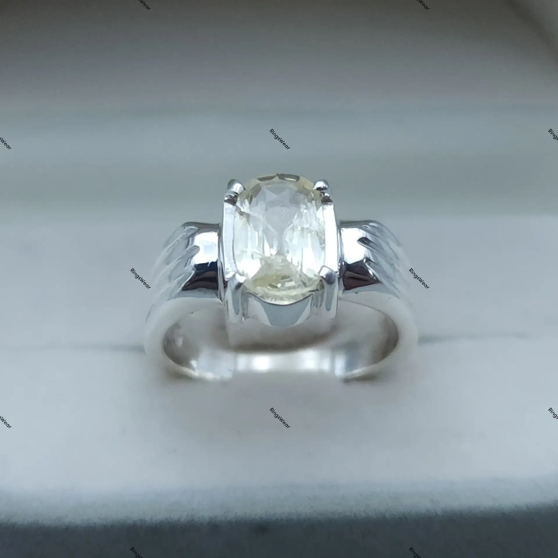 Pale Yellow Sapphire Engagement Ring In 925 Sterling Silver 2 Pale Yellow Sapphire Engagement Ring