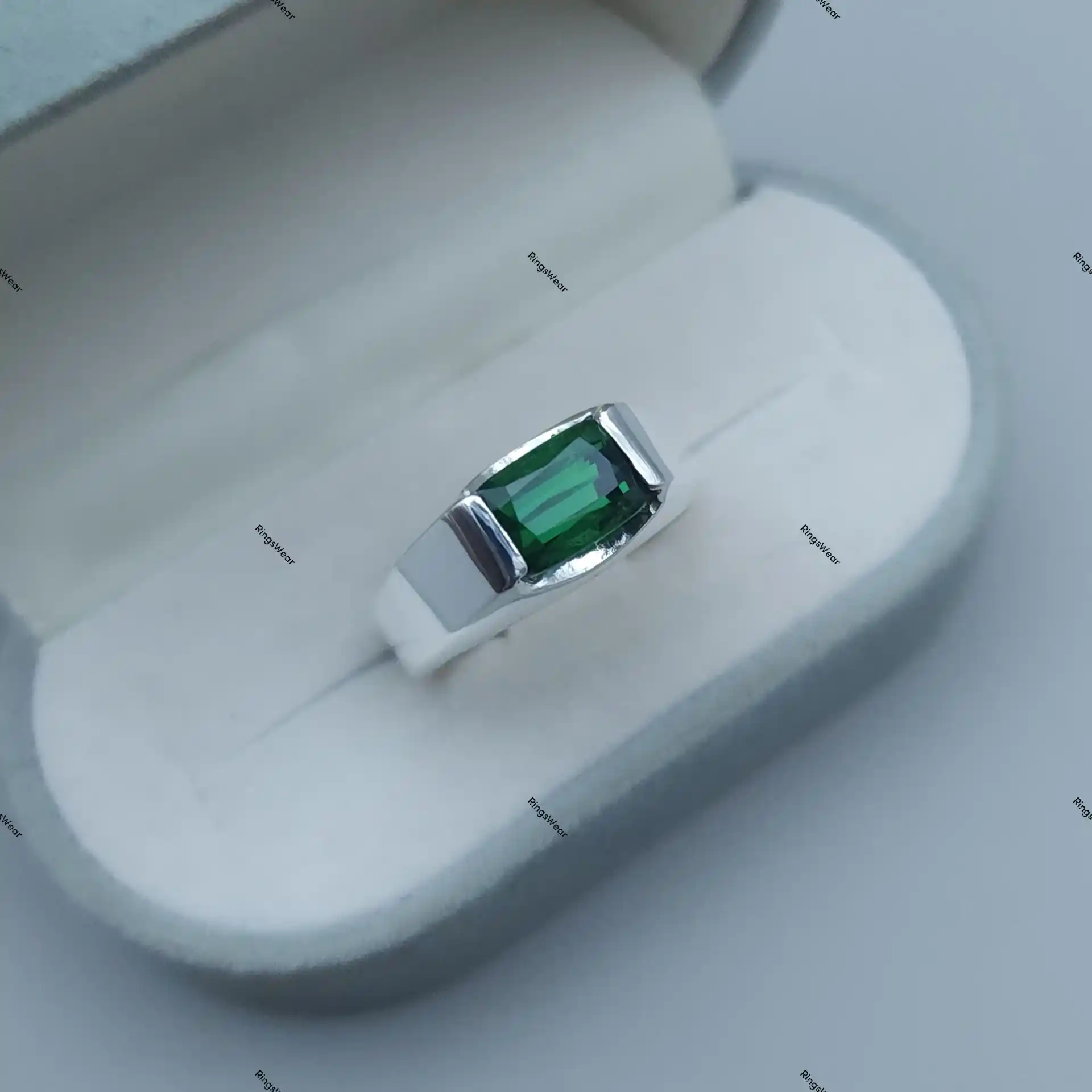 Mens Tourmaline Ring Natural Green Stone In 925 Silver 1 Mens Tourmaline Ring