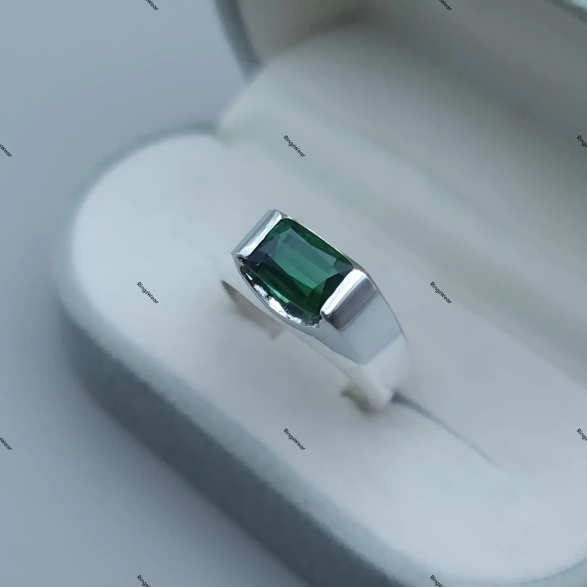 Mens Tourmaline Ring Natural Green Stone In 925 Silver 7 Mens Tourmaline Ring Natural Green Stone In 925 Silver - Image 7
