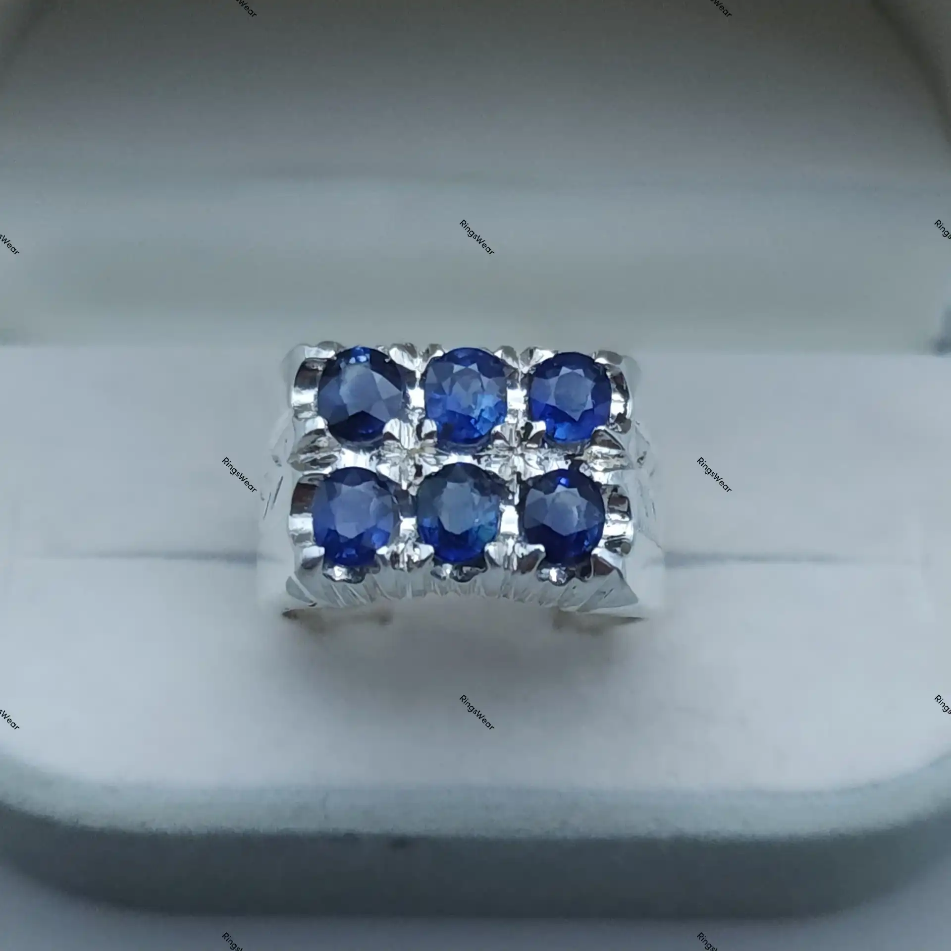 Mens Blue Sapphire Rings Ceylon In 925 Sterling Silver 3 Mens Blue Sapphire Rings Ceylon In 925 Sterling Silver - Image 3