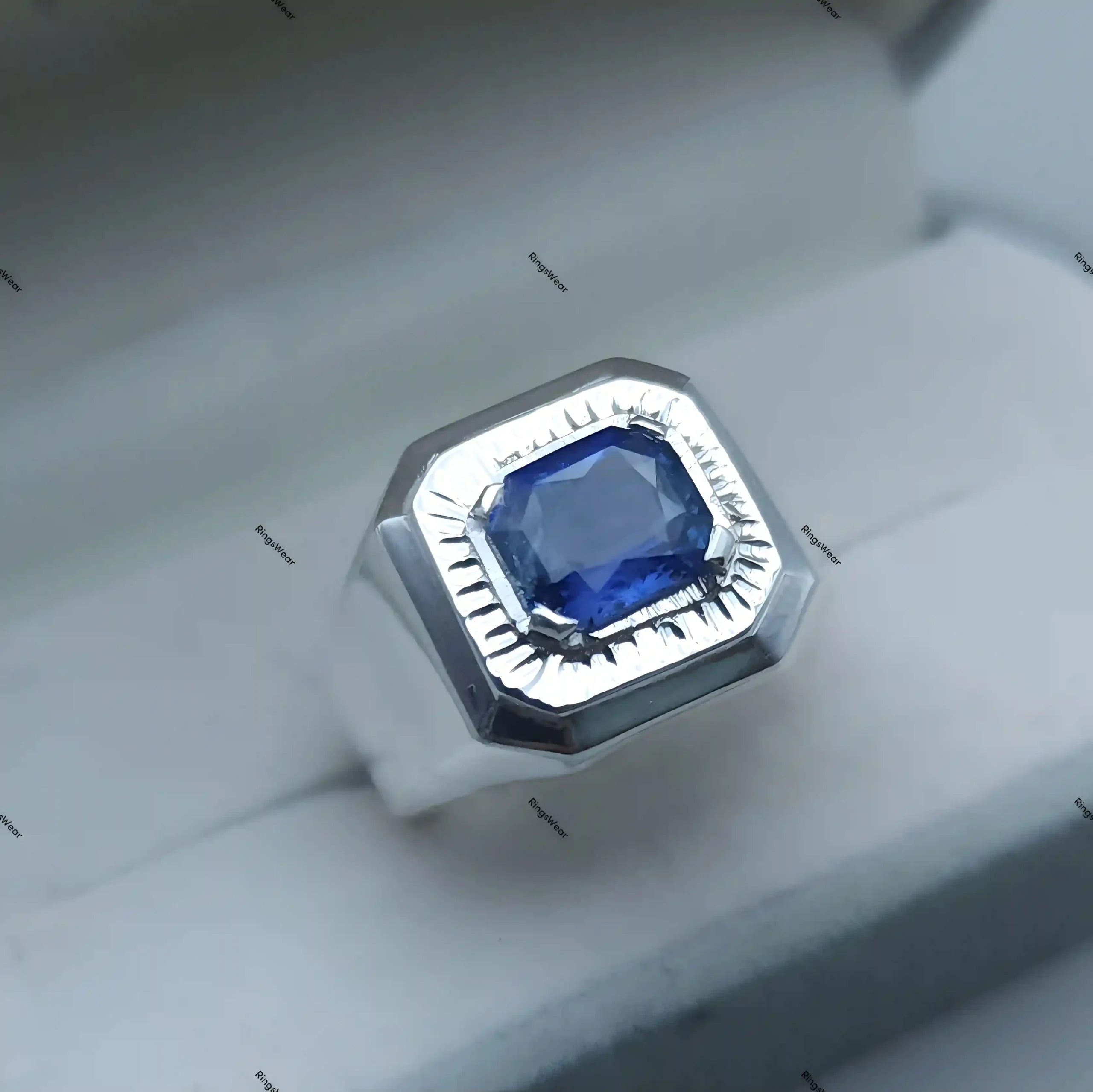 Royal Blue Sapphire Ring For Men Certified In 925 Sterling Silver 1 Royal Blue Sapphire Rings