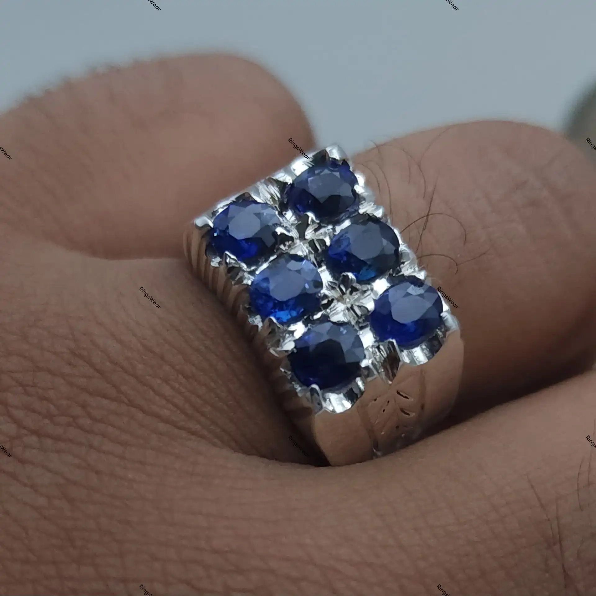 Mens Blue Sapphire Rings Ceylon In 925 Sterling Silver 11 Mens Blue Sapphire Rings