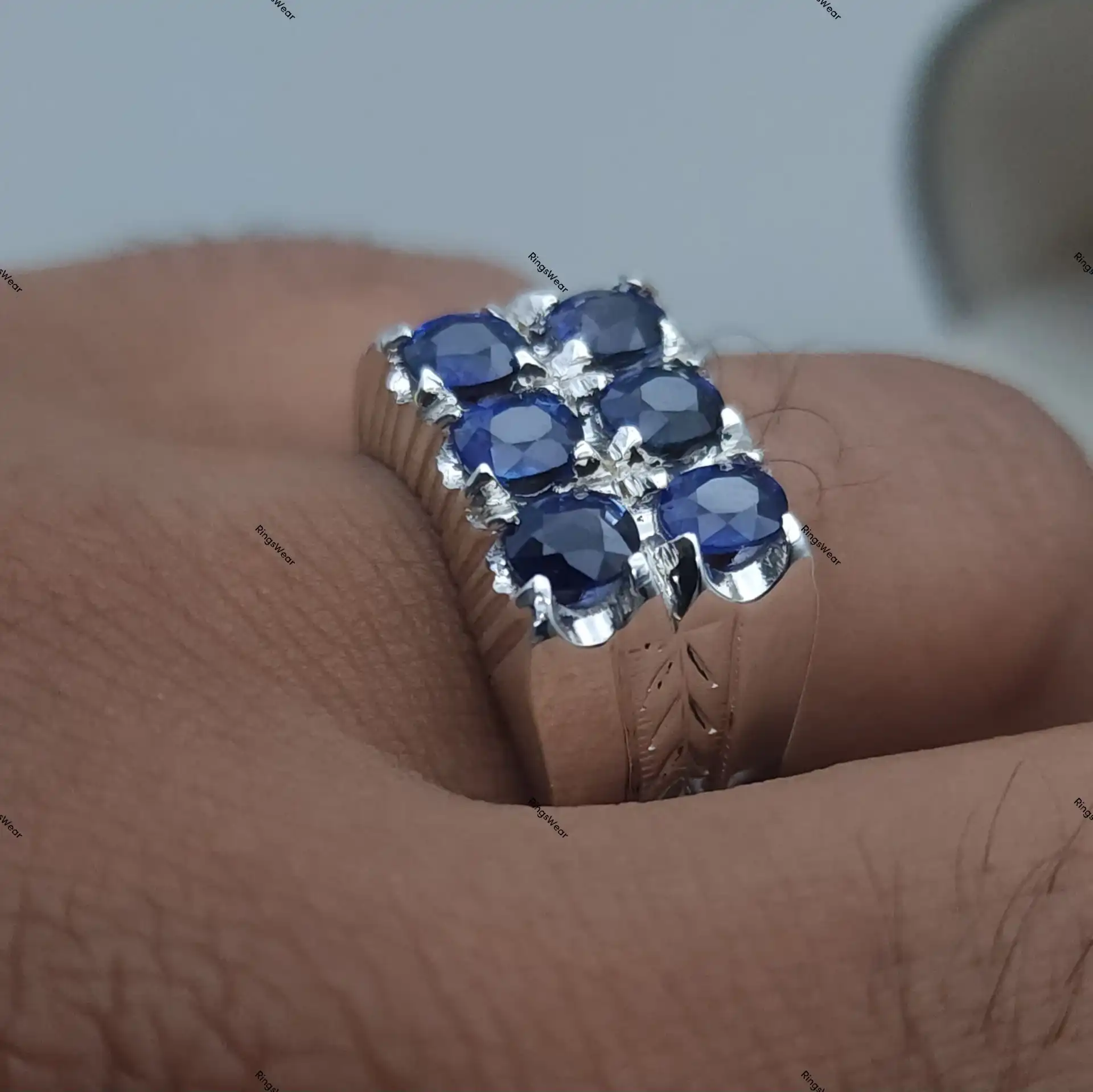 Mens Blue Sapphire Rings Ceylon In 925 Sterling Silver 10 Mens Blue Sapphire Rings Ceylon In 925 Sterling Silver - Image 10