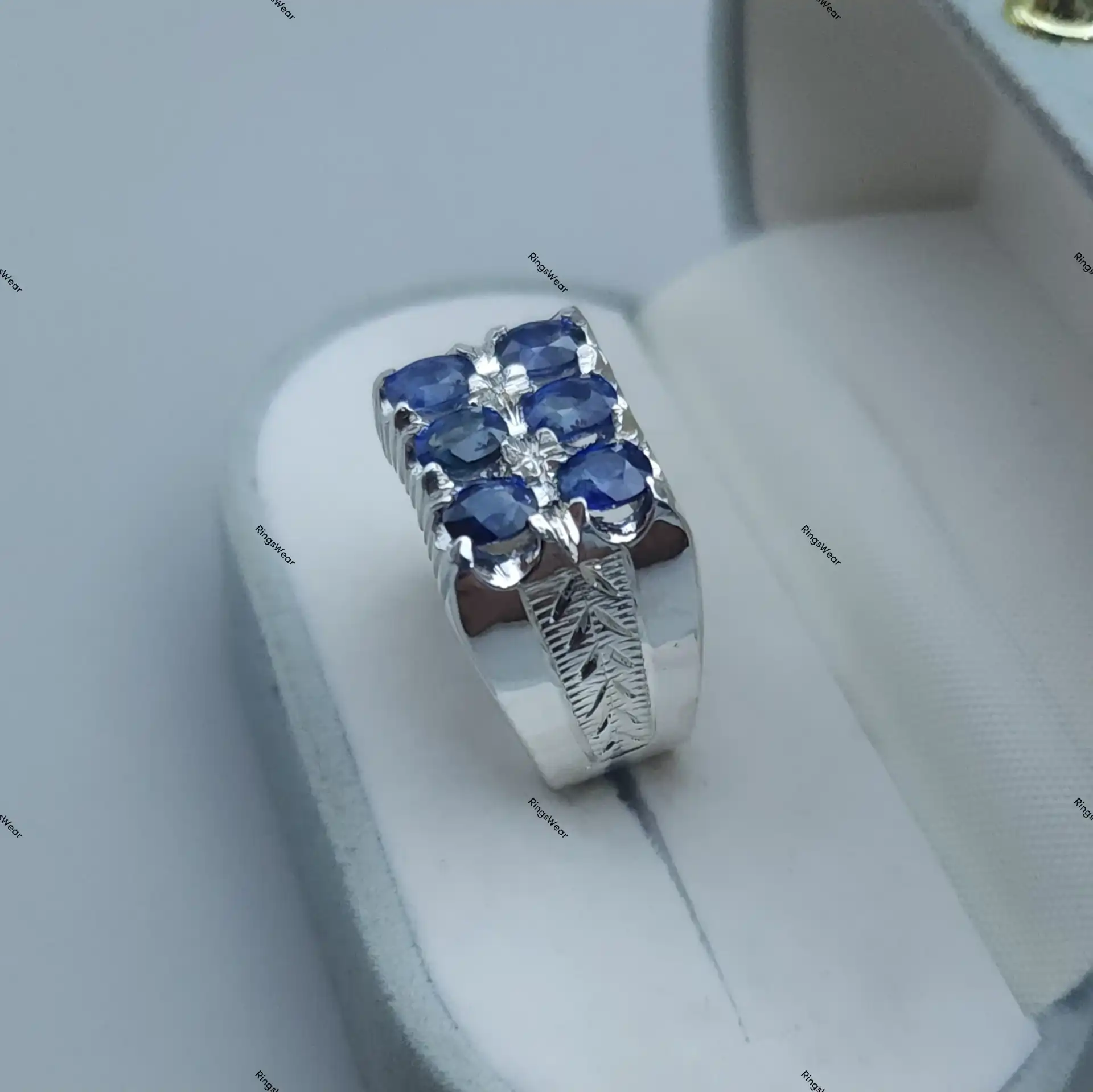 Mens Blue Sapphire Rings Ceylon In 925 Sterling Silver 8 Mens Blue Sapphire Rings Ceylon In 925 Sterling Silver - Image 8