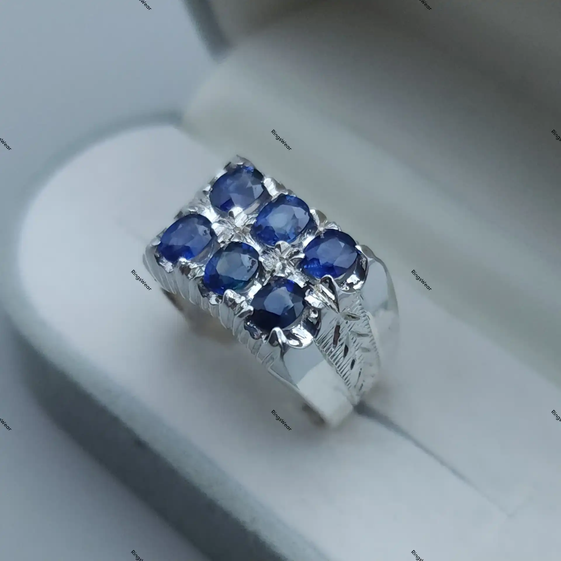 Mens Blue Sapphire Rings Ceylon In 925 Sterling Silver 7 Mens Blue Sapphire Rings Ceylon In 925 Sterling Silver - Image 7