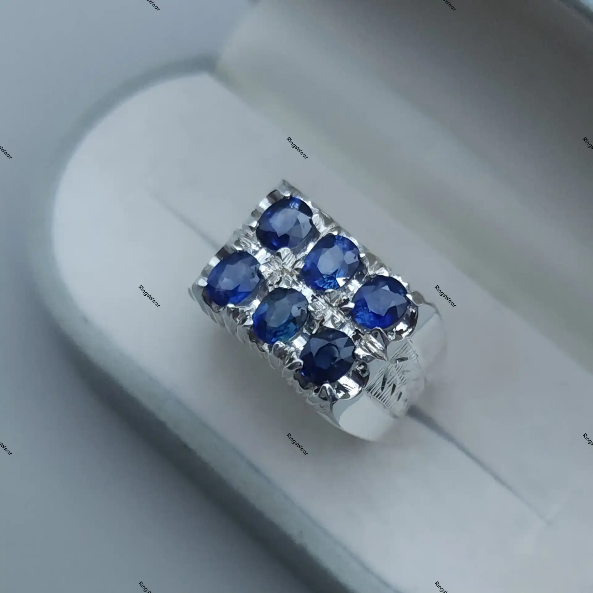 Mens Blue Sapphire Rings Ceylon In 925 Sterling Silver 6 Mens Blue Sapphire Rings Ceylon In 925 Sterling Silver - Image 6