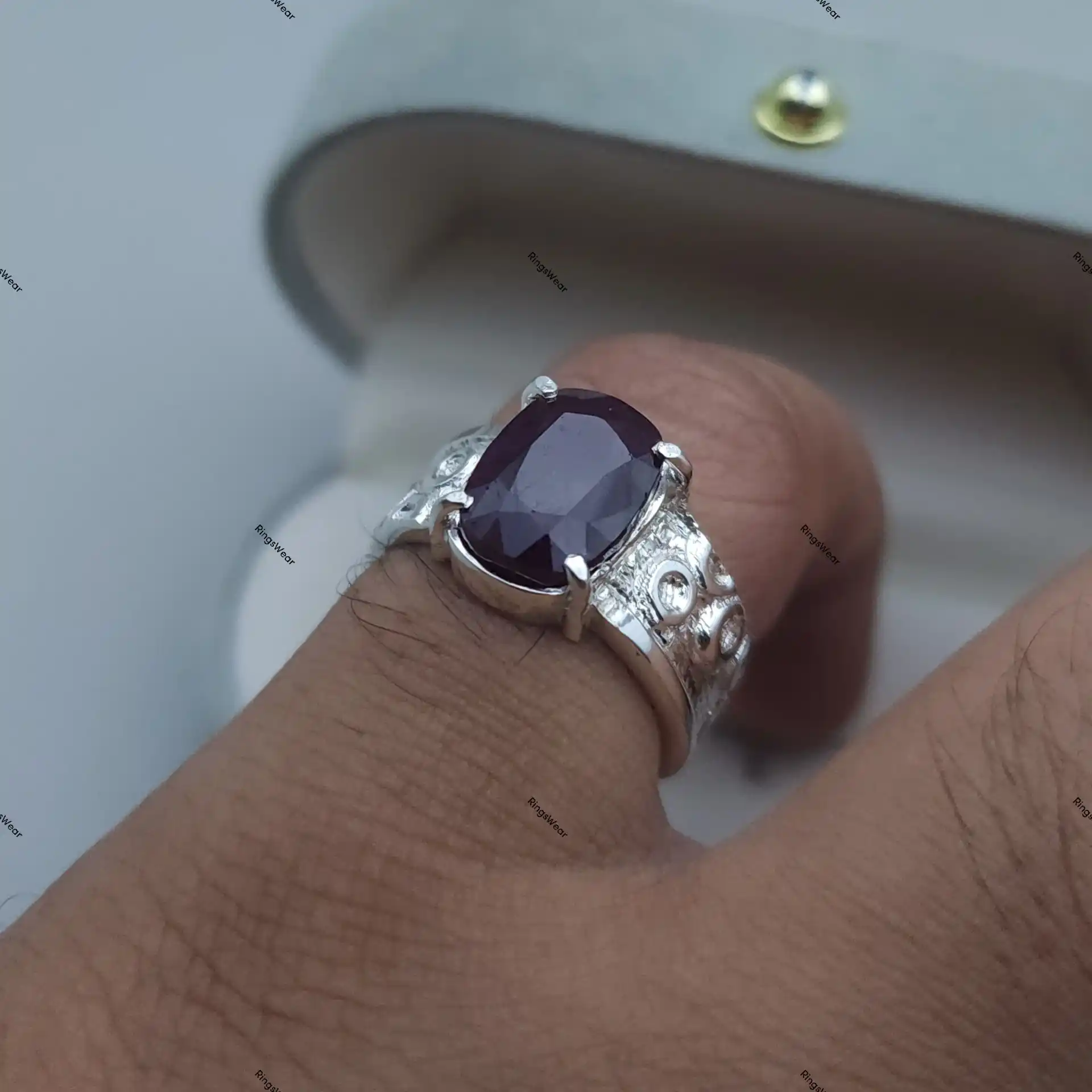 Real Natural Ruby Ring For Men Large Stone In 925 Silver 8 Real Natural Ruby Ring