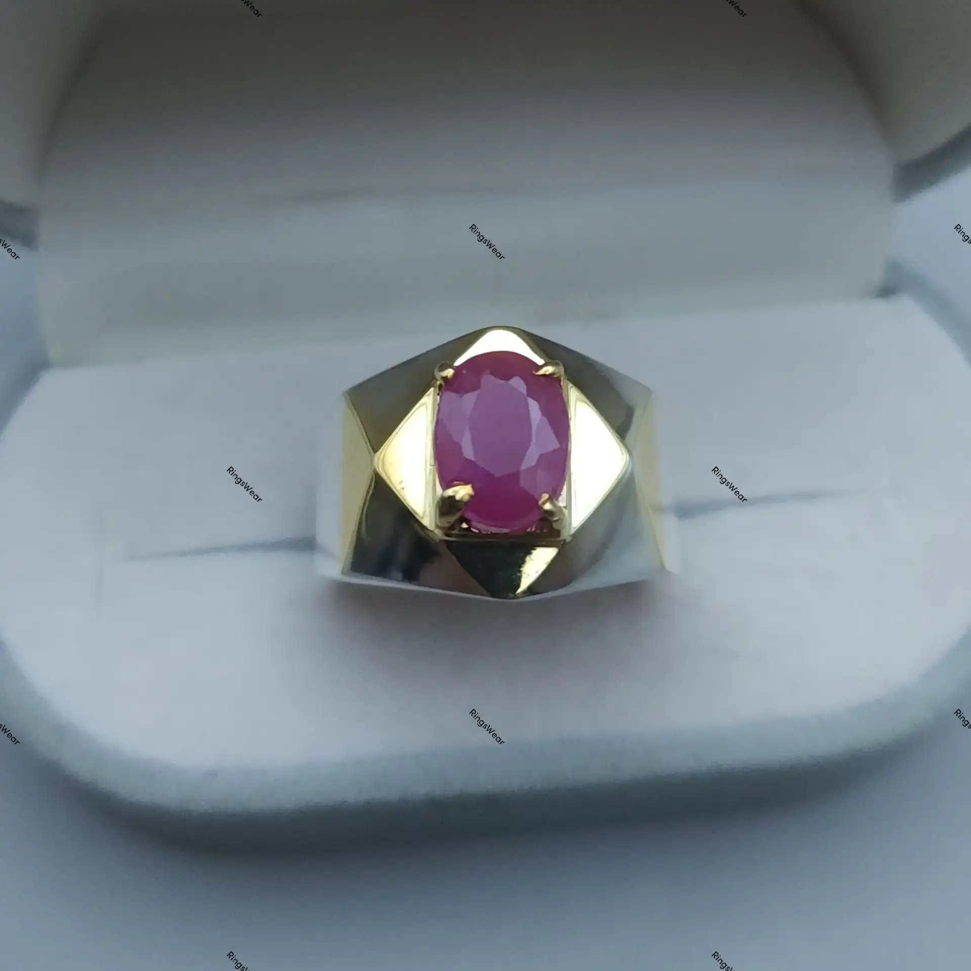 Antique Style Ruby Ring For Men Natural Stone In Silver And Gold 7 Antique Style Ruby Ring For Men Natural Stone In Silver And Gold - Image 7
