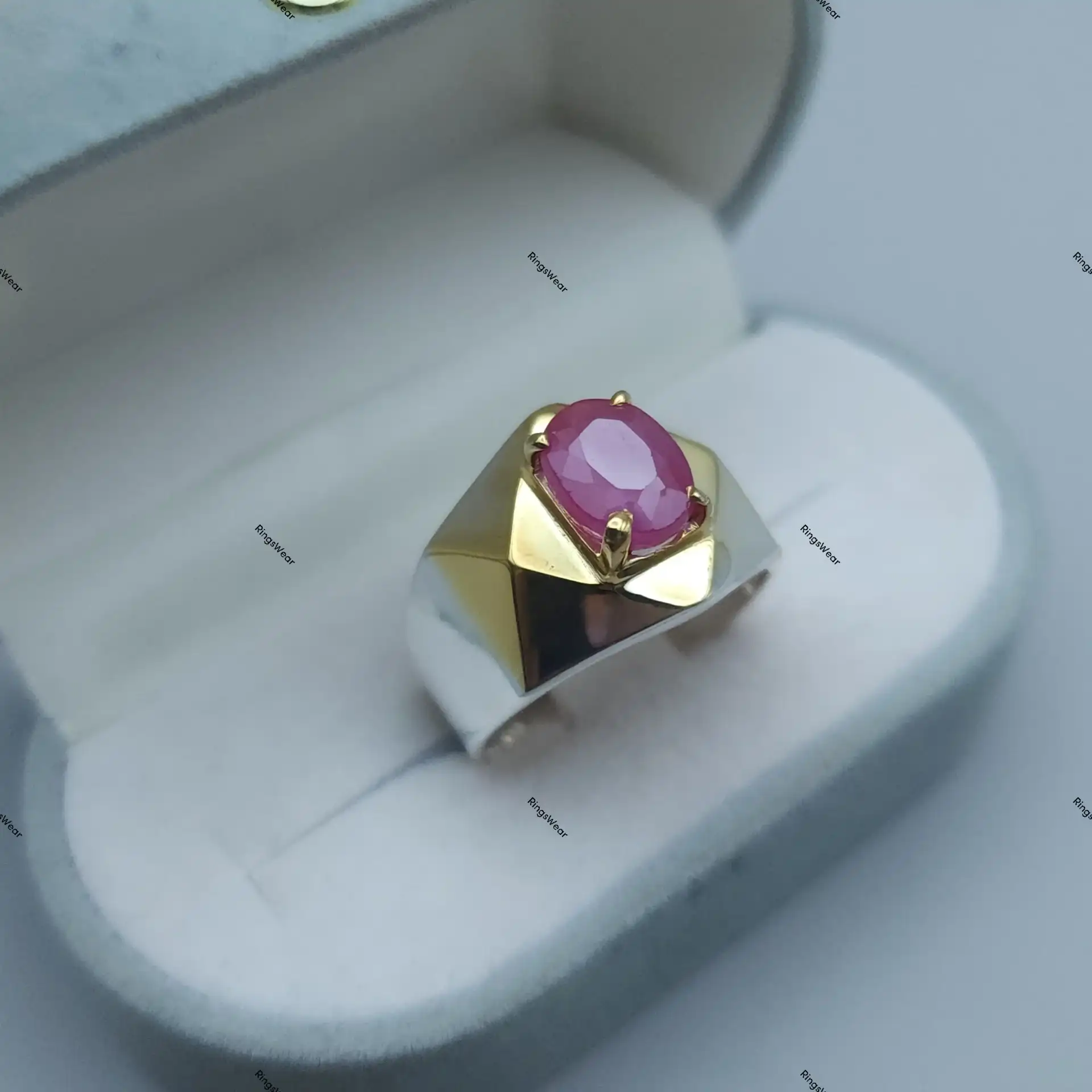 Antique Style Ruby Ring For Men Natural Stone In Silver And Gold 5 Antique Style Ruby Ring For Men Natural Stone In Silver And Gold - Image 5
