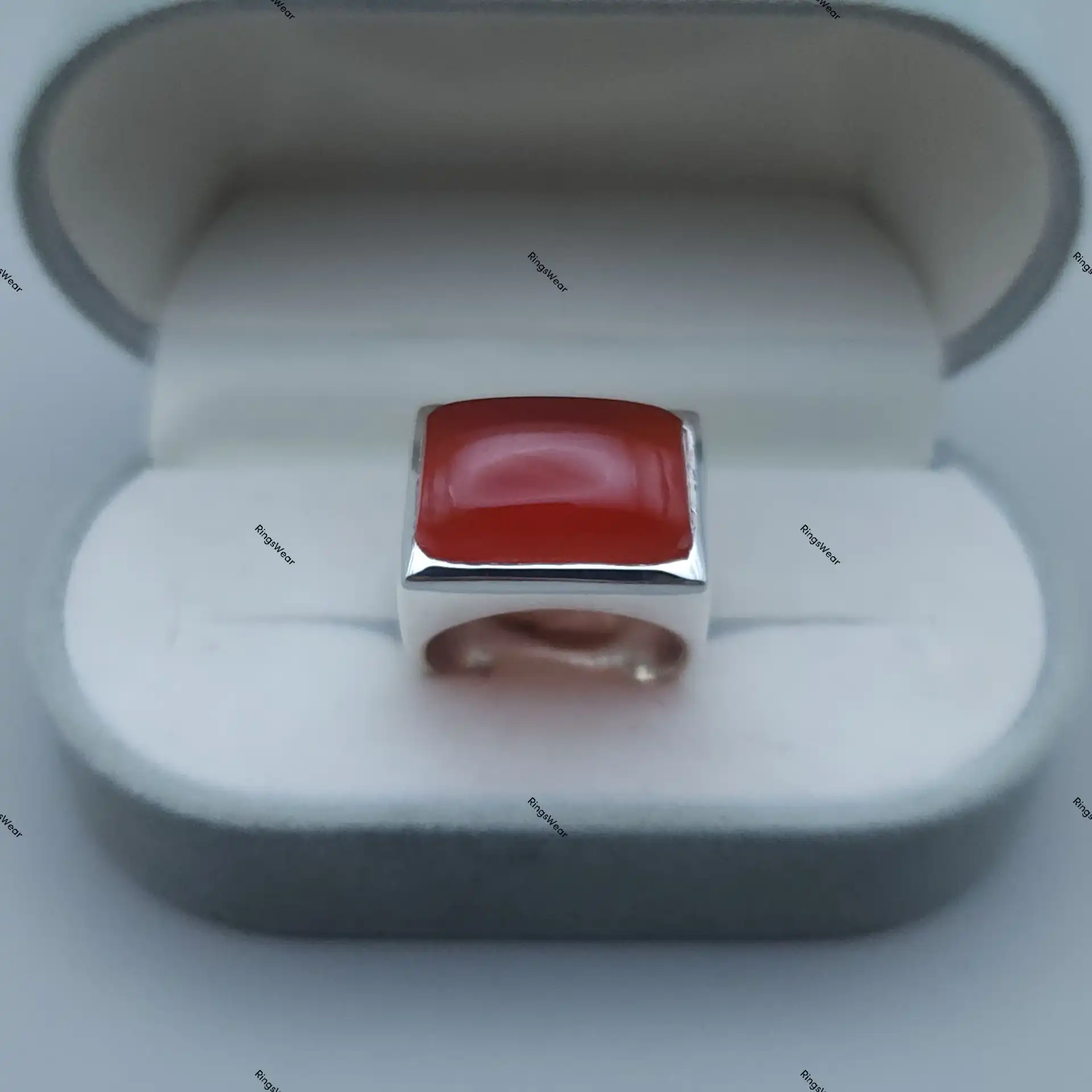 Natural Agate Stone Ring For Men Red Aqeeq In 925 Silver 3 Natural Agate Stone Ring For Men Red Aqeeq In 925 Silver - Image 3