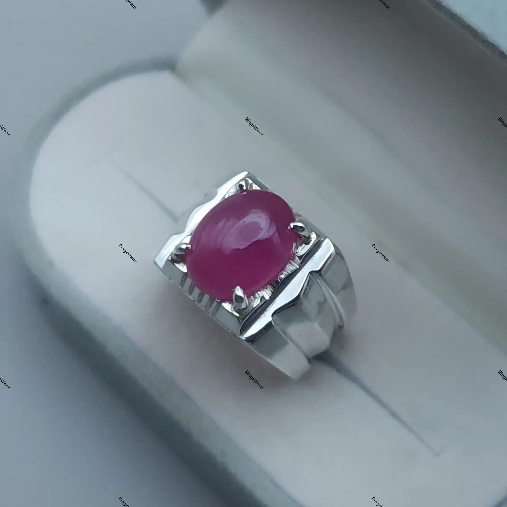 Large Ruby Ring For Men Natural Red Stone In 925 Silver 2 Large Ruby Ring