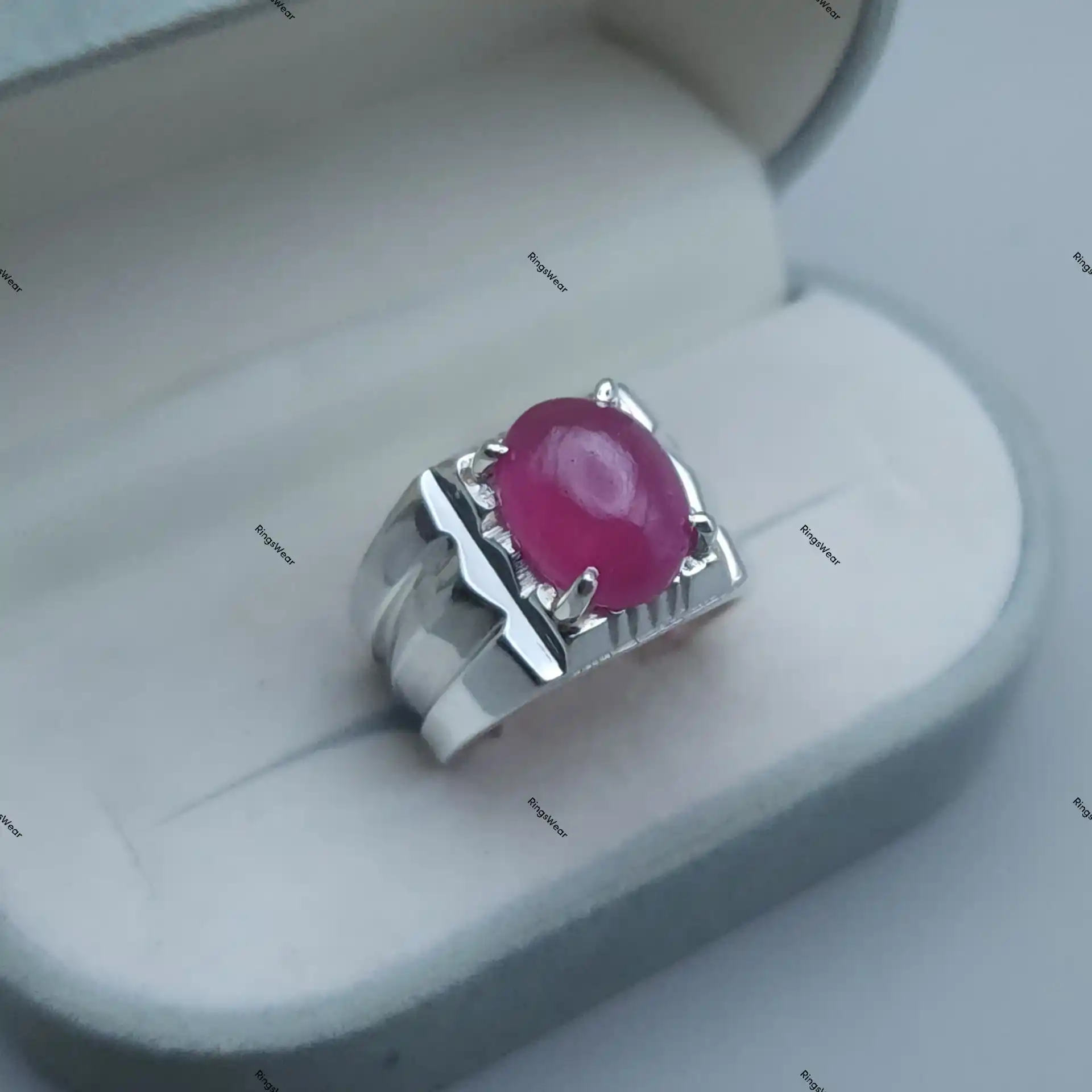 Large Ruby Ring For Men Natural Red Stone In 925 Silver 1 Large Ruby Ring
