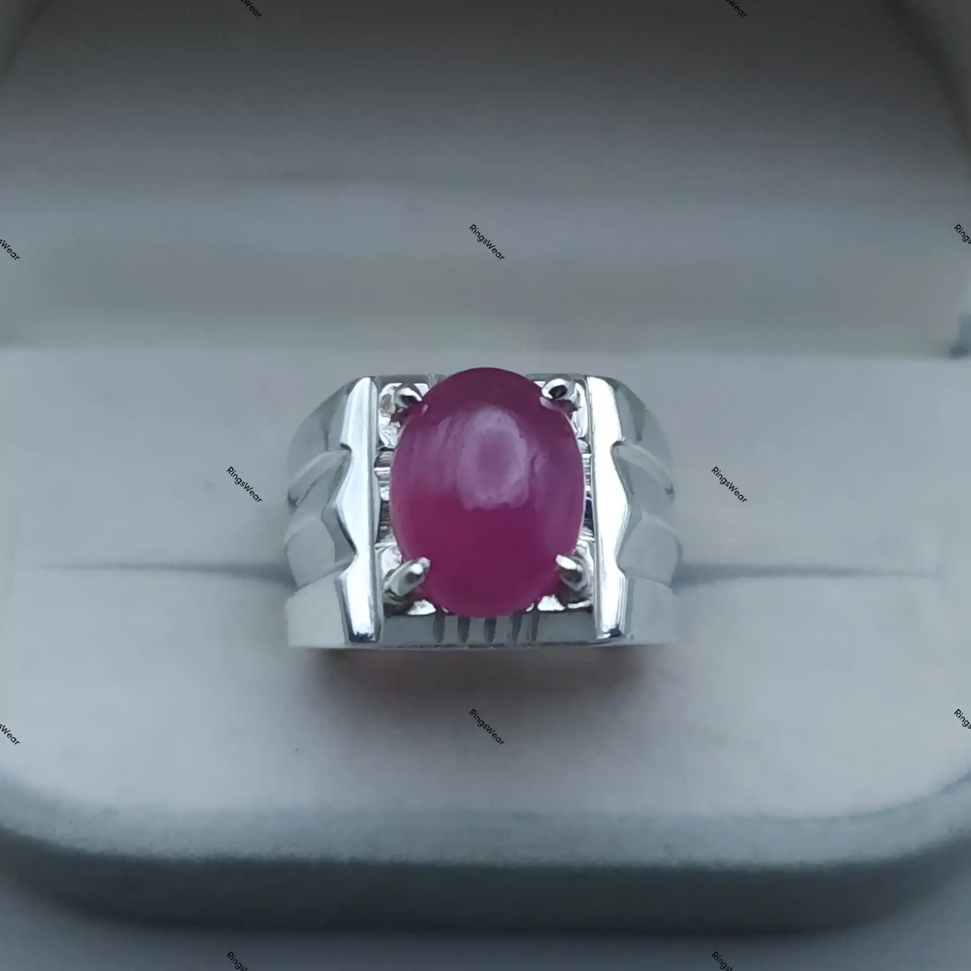 Large Ruby Ring For Men Natural Red Stone In 925 Silver 5 Large Ruby Ring For Men Natural Red Stone In 925 Silver - Image 5