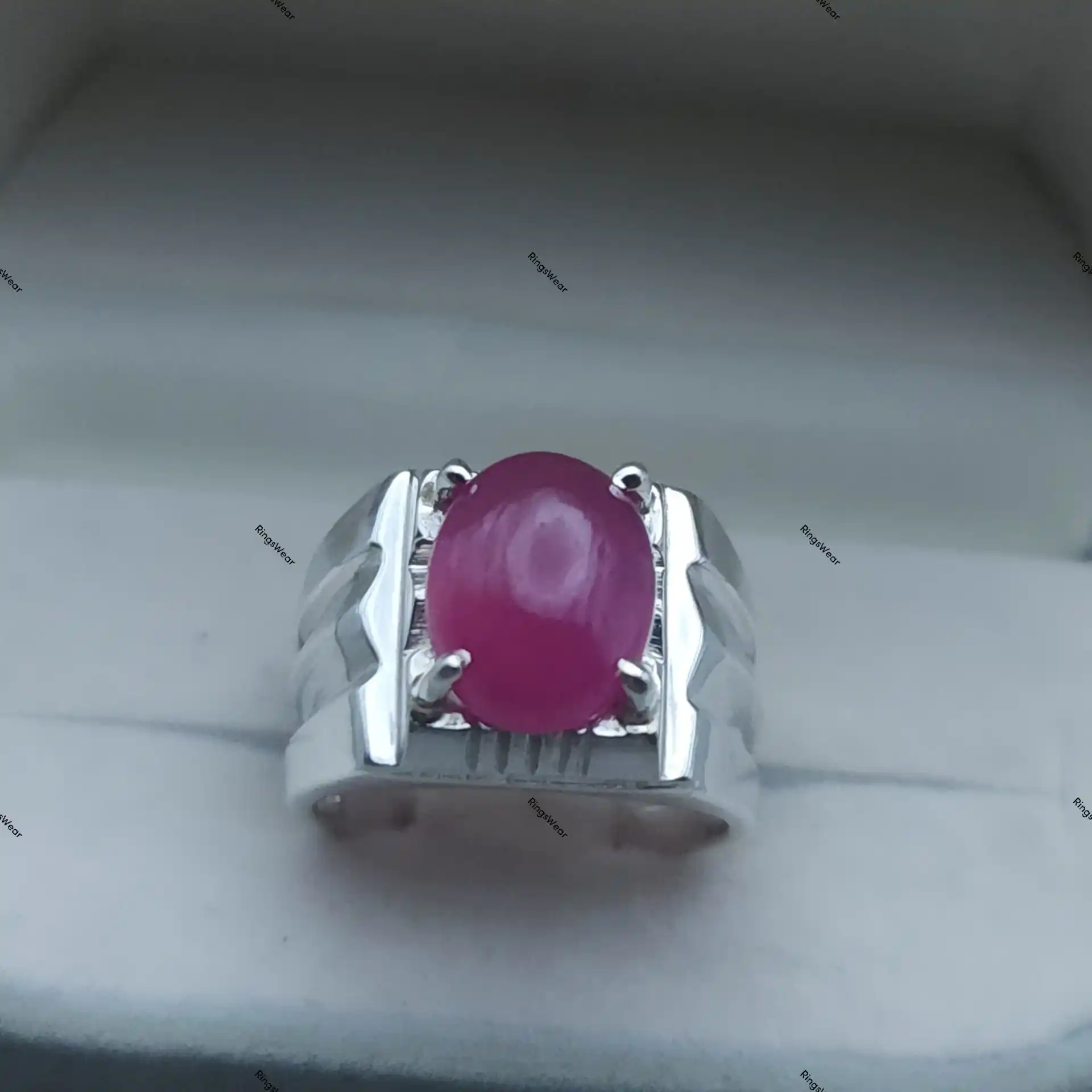 Large Ruby Ring For Men Natural Red Stone In 925 Silver 6 Large Ruby Ring For Men Natural Red Stone In 925 Silver - Image 6