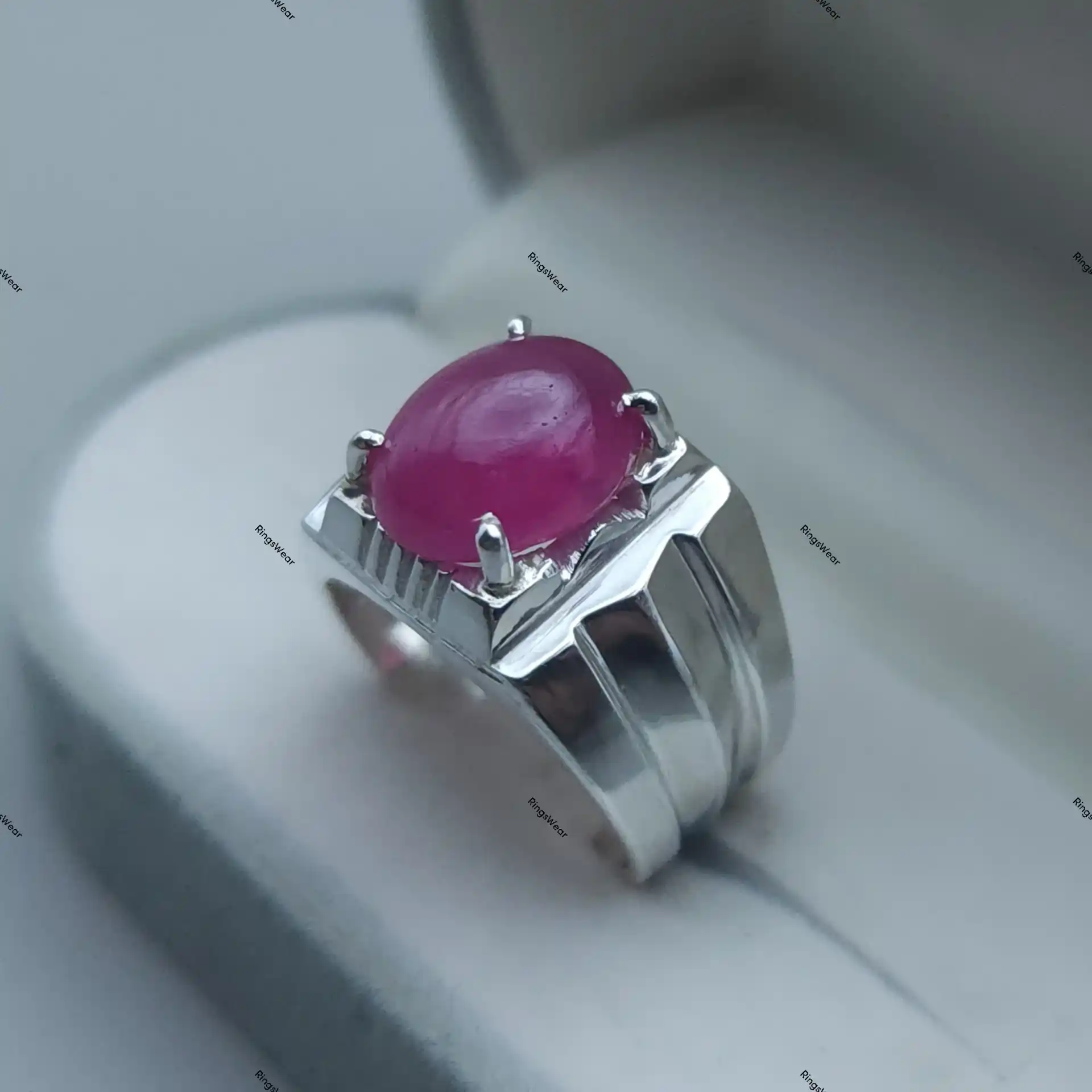 Large Ruby Ring For Men Natural Red Stone In 925 Silver 9 Large Ruby Ring For Men Natural Red Stone In 925 Silver - Image 9