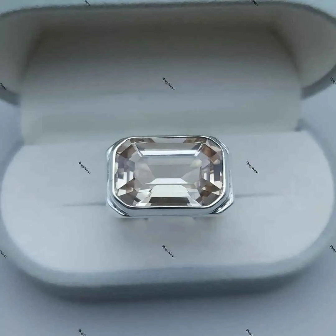 Mens Imperial Topaz Ring Emerald Cut 925 Silver 7 Mens Imperial Topaz Ring Emerald Cut 925 Silver - Image 7