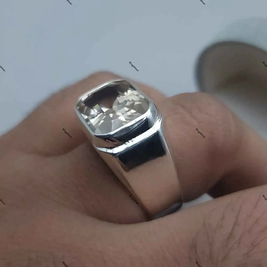 Mens Imperial Topaz Ring Emerald Cut 925 Silver 8 Mens Imperial Topaz Ring Emerald Cut 925 Silver - Image 8